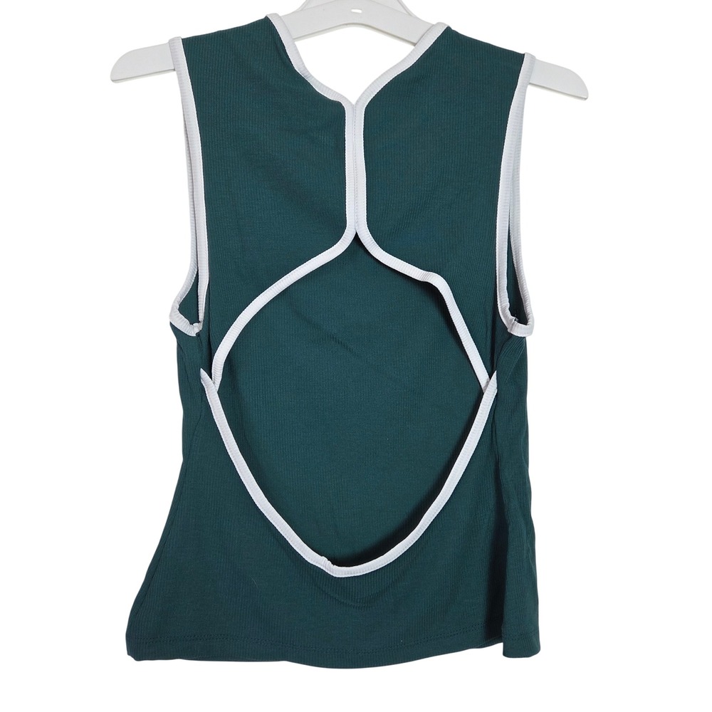 NWT‎ Cutout Back Tank Top Dark Green with White Trim Wild Fable Medium
